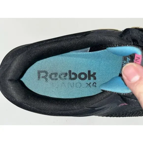 Reebok Mens Size 11.5 Nano X4 Sneakers Black Cyan Pink Gum - Picture 9 of 11